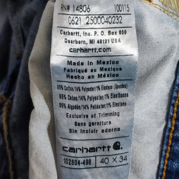 Carhartt Rugged Flex Relaxed Fit jeans men's size 40X34 ink blue colour straight - Picture 8 of 16